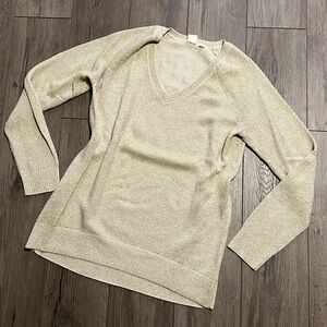 GAP Champagne Colored Glitter Sweater Size S